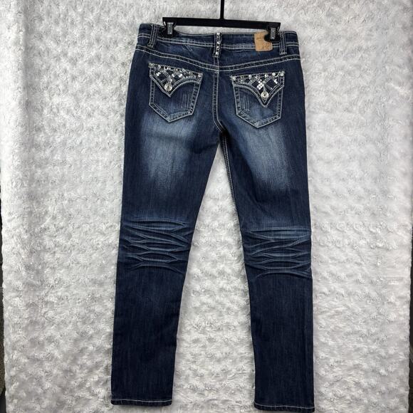 Red Camel Jeans junior Size 9 Regina Boot Cut Soft Stretch Dark Wash Embroidered - Picture 5 of 8